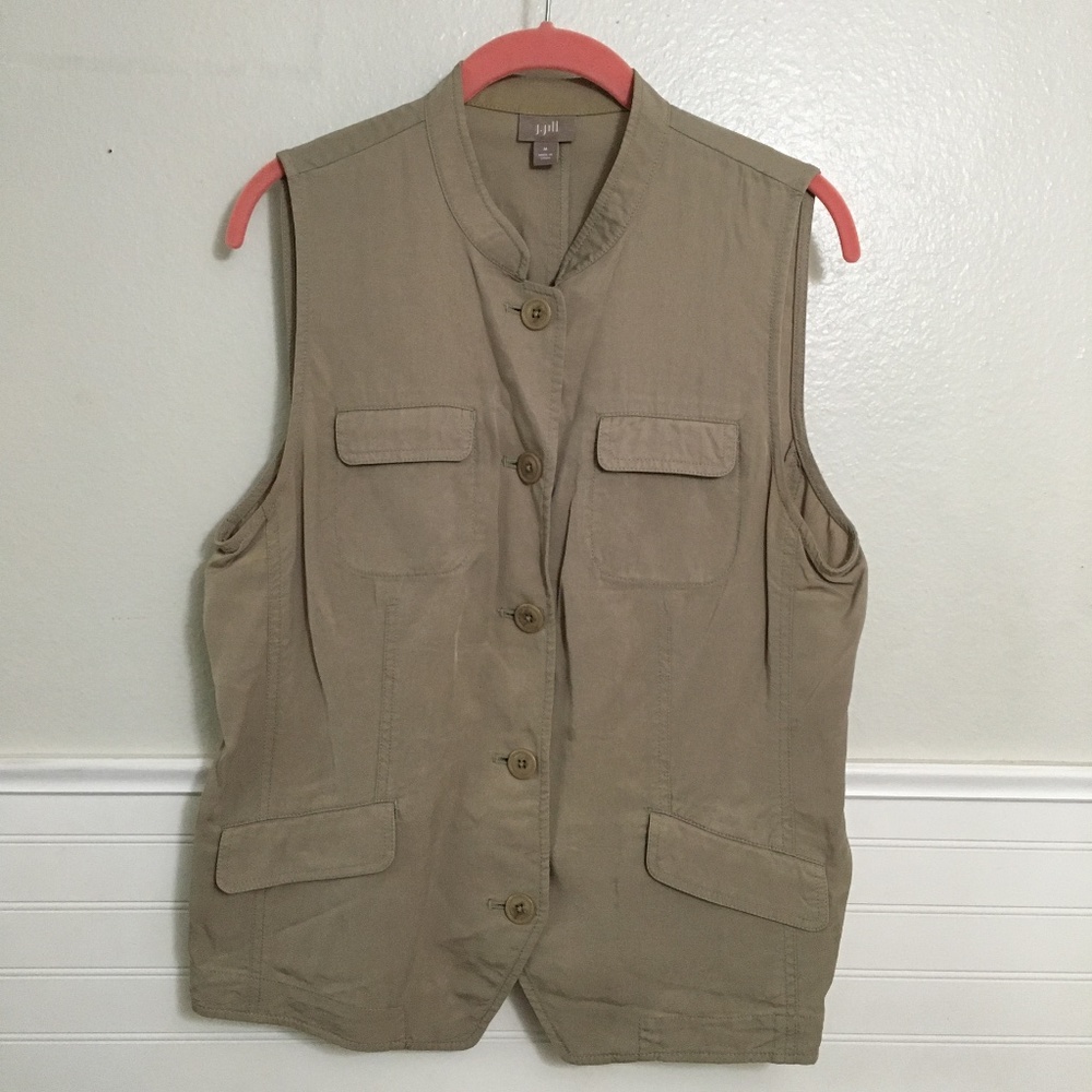 J. Jill Green Button Down Vest